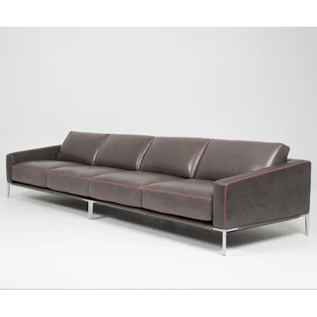 Contemporary 4-Seat Sofa with Metal Legs